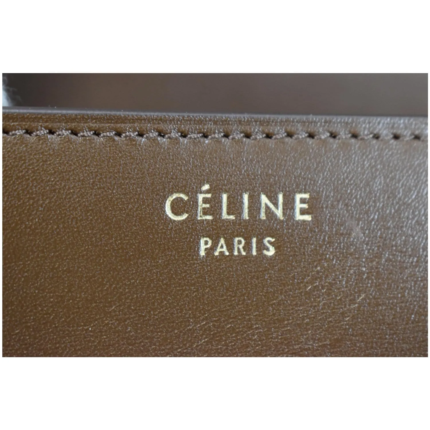 CELINE Medium Classic Box Calfskin Flap Crossbody Bag Brown