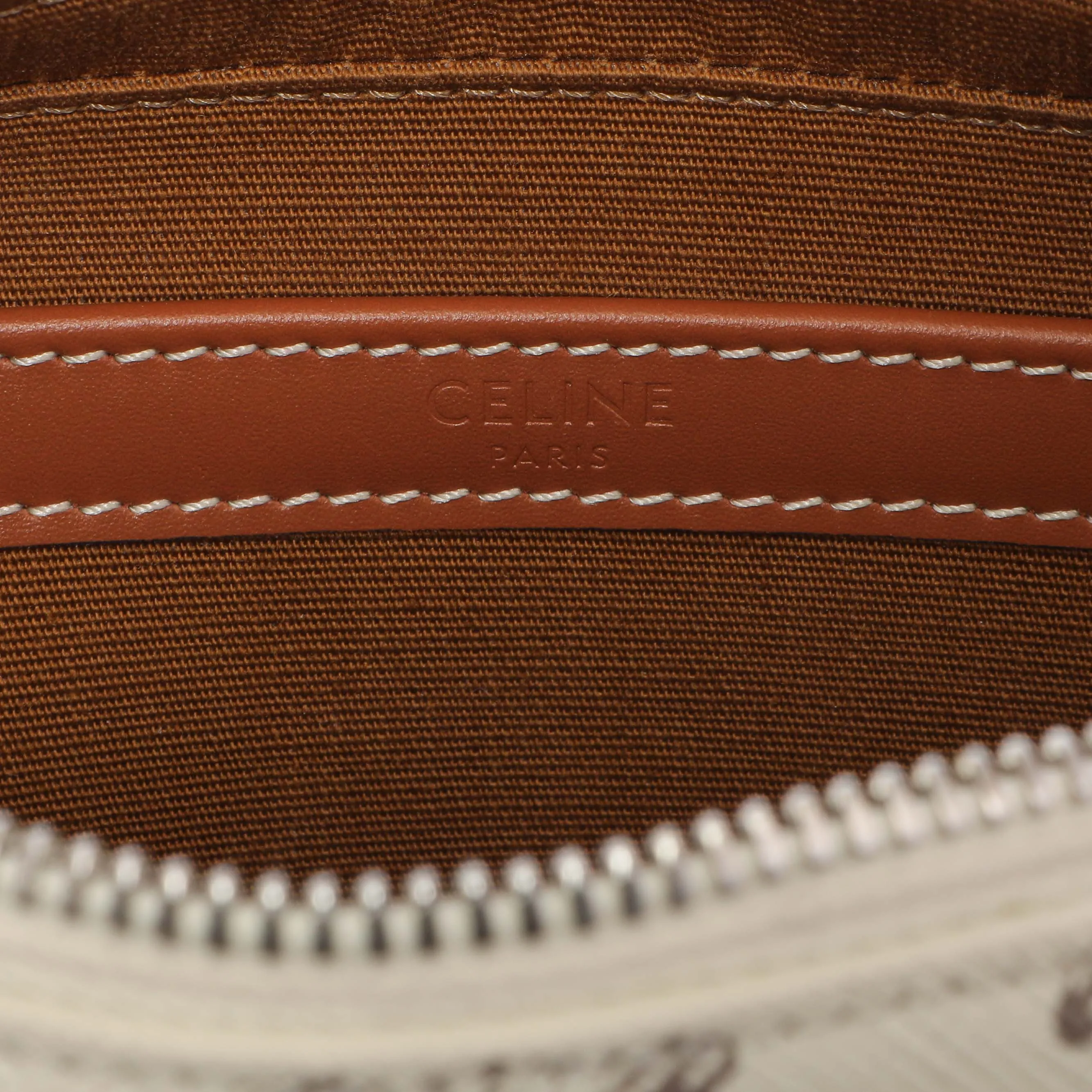 Celine White Triomphe Canvas Small Messenger