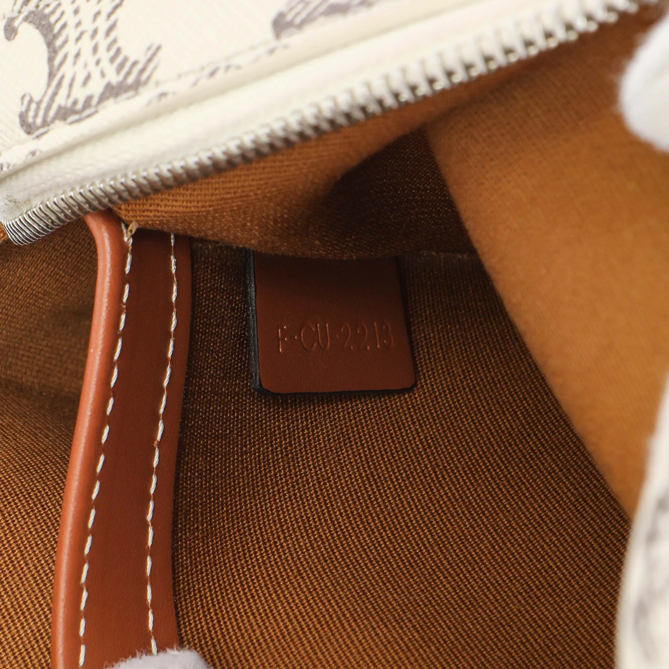 Celine White Triomphe Canvas Small Messenger
