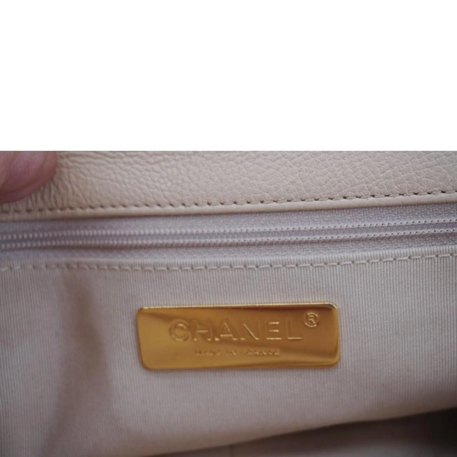 CHANEL 19 Flap Medium Calfskin Crochet Shoulder Bag Beige