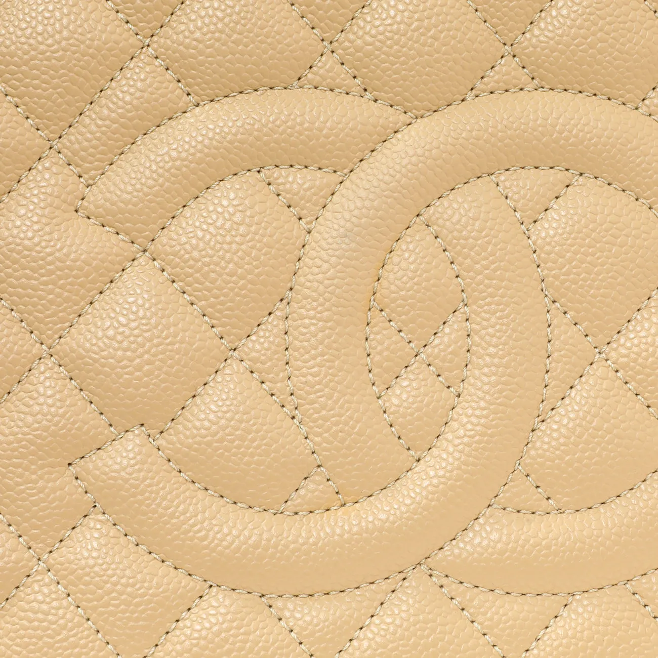 Chanel Beige Quilted Caviar Grand Shopping Tote GST