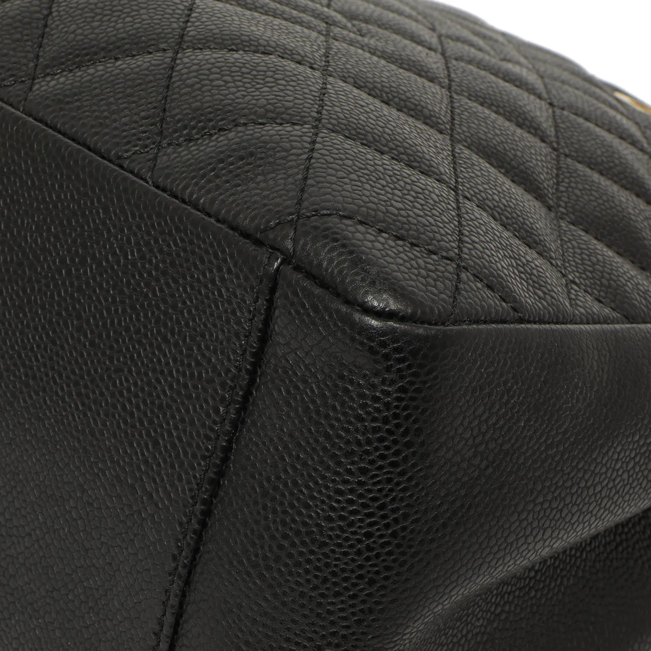 Chanel Black Quilted Caviar Grand Shopping Tote GST