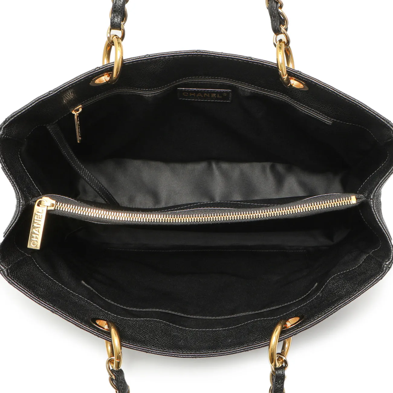 Chanel Black Quilted Caviar Grand Shopping Tote GST