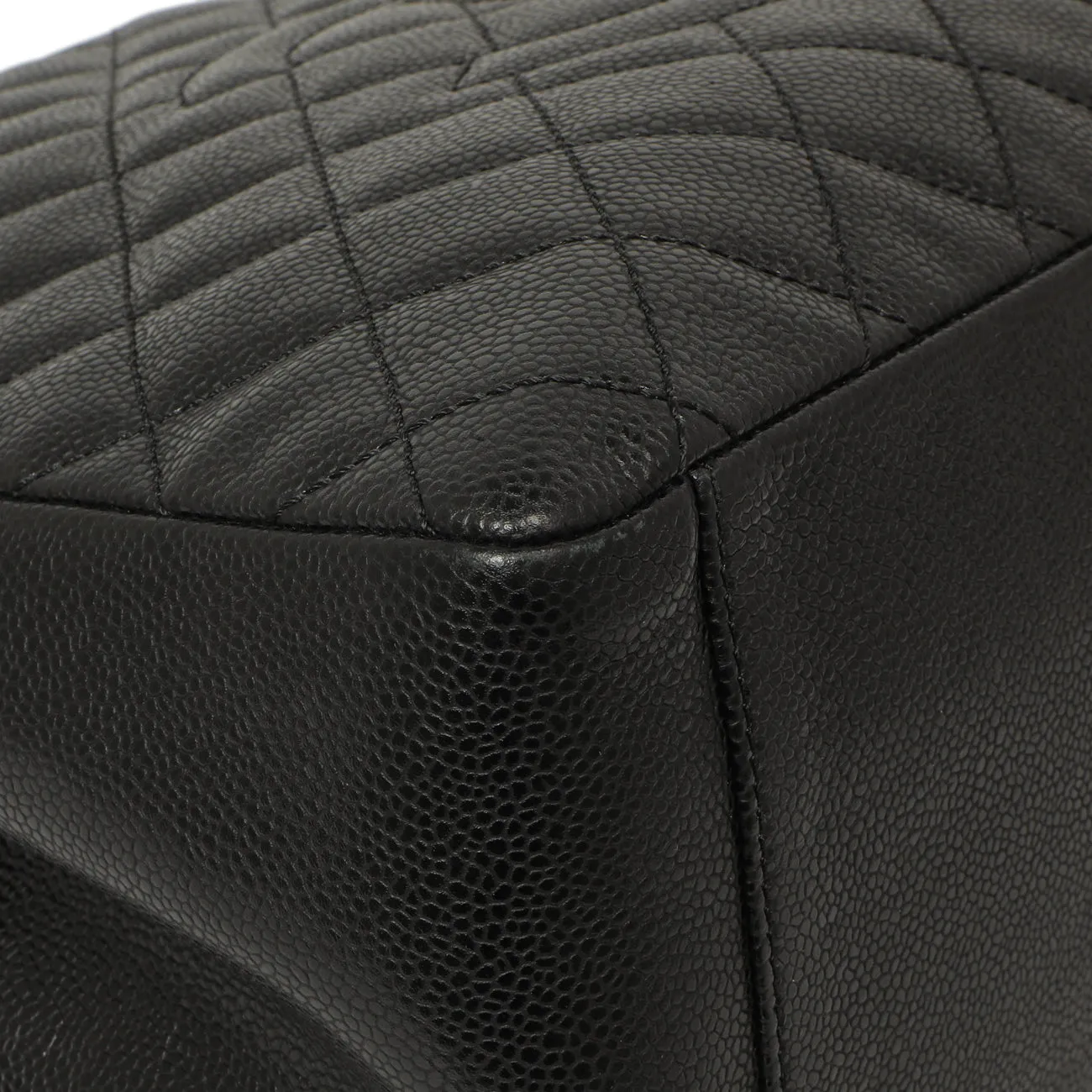 Chanel Black Quilted Caviar Grand Shopping Tote GST