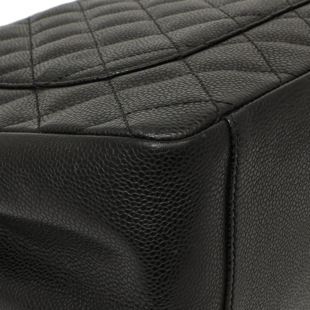 Chanel Black Quilted Caviar Grand Shopping Tote GST