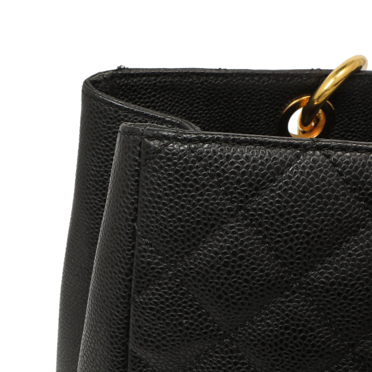 Chanel Black Quilted Caviar Grand Shopping Tote GST