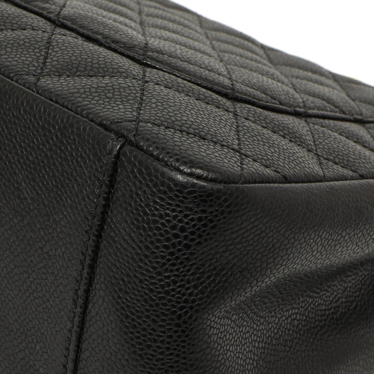 Chanel Black Quilted Caviar Grand Shopping Tote GST
