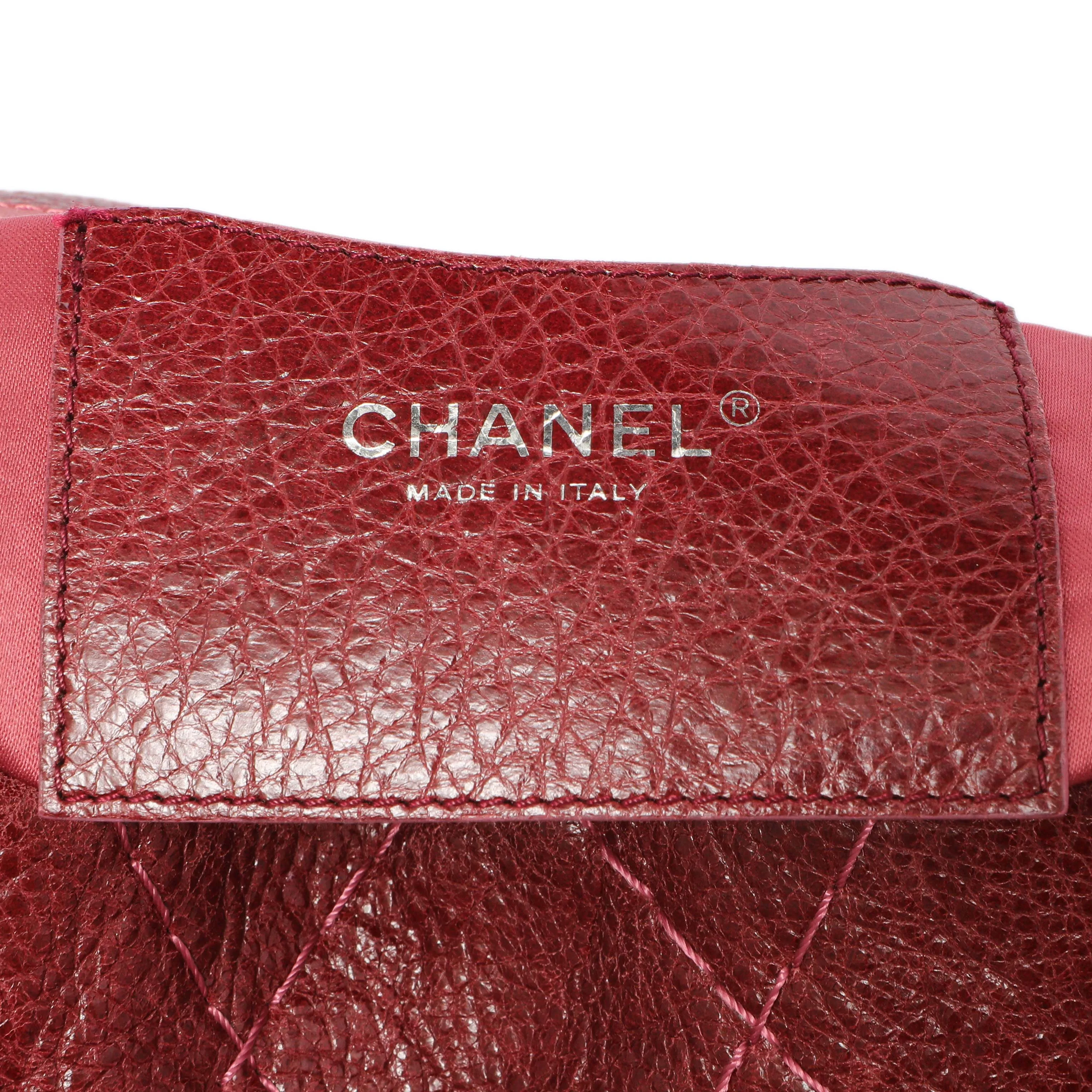 Chanel Burgundy Glazed Calfskin On The Road Flap