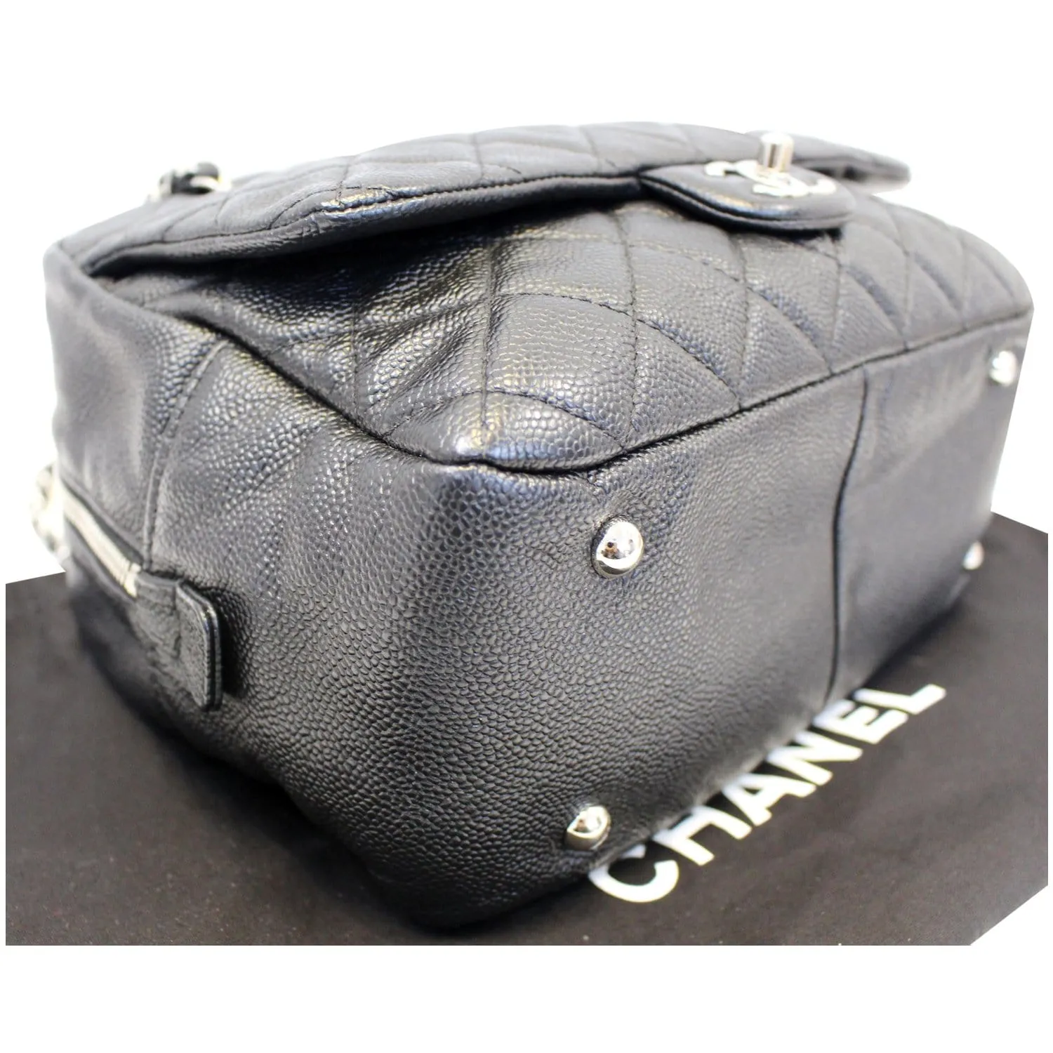 CHANEL Camera Case Quilted Caviar Leather Medium Flap Shoulder Bag