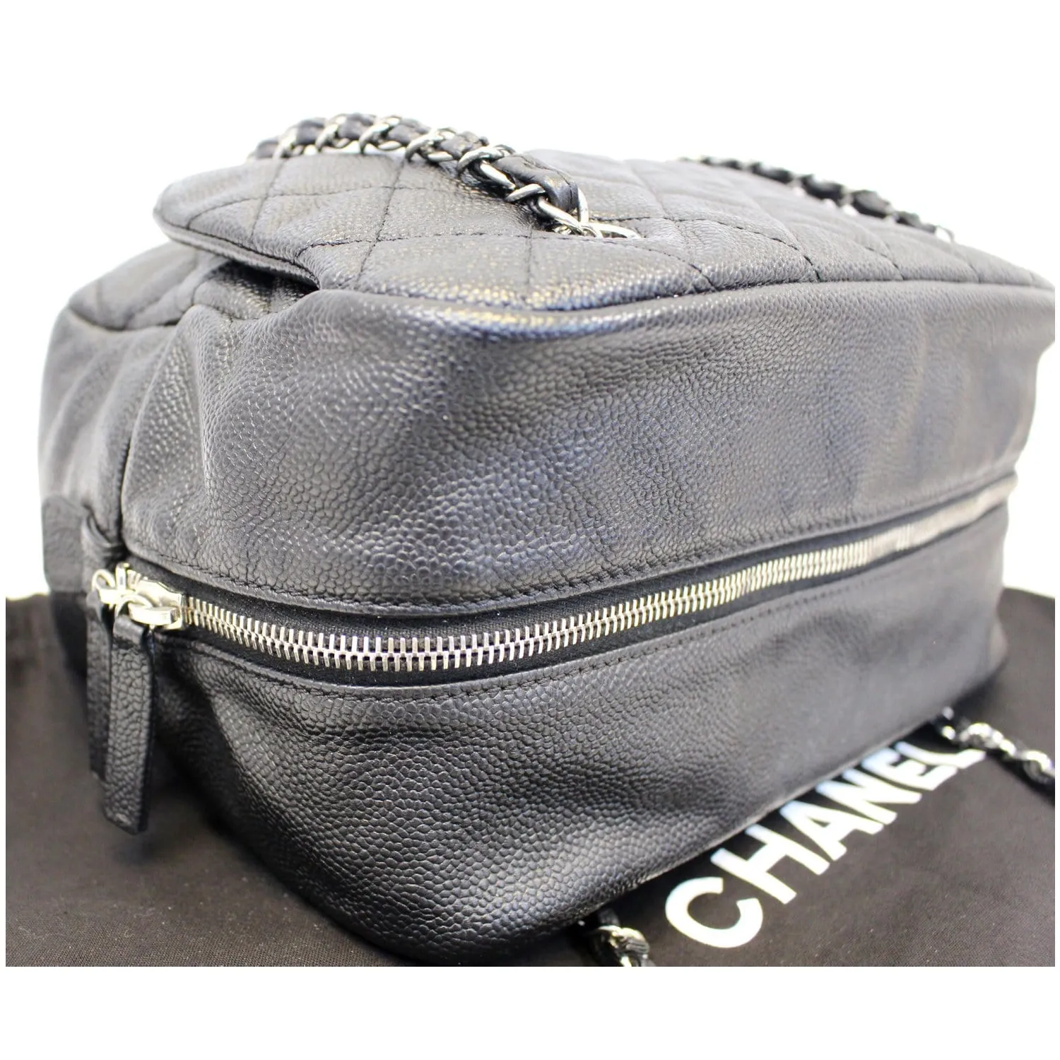 CHANEL Camera Case Quilted Caviar Leather Medium Flap Shoulder Bag
