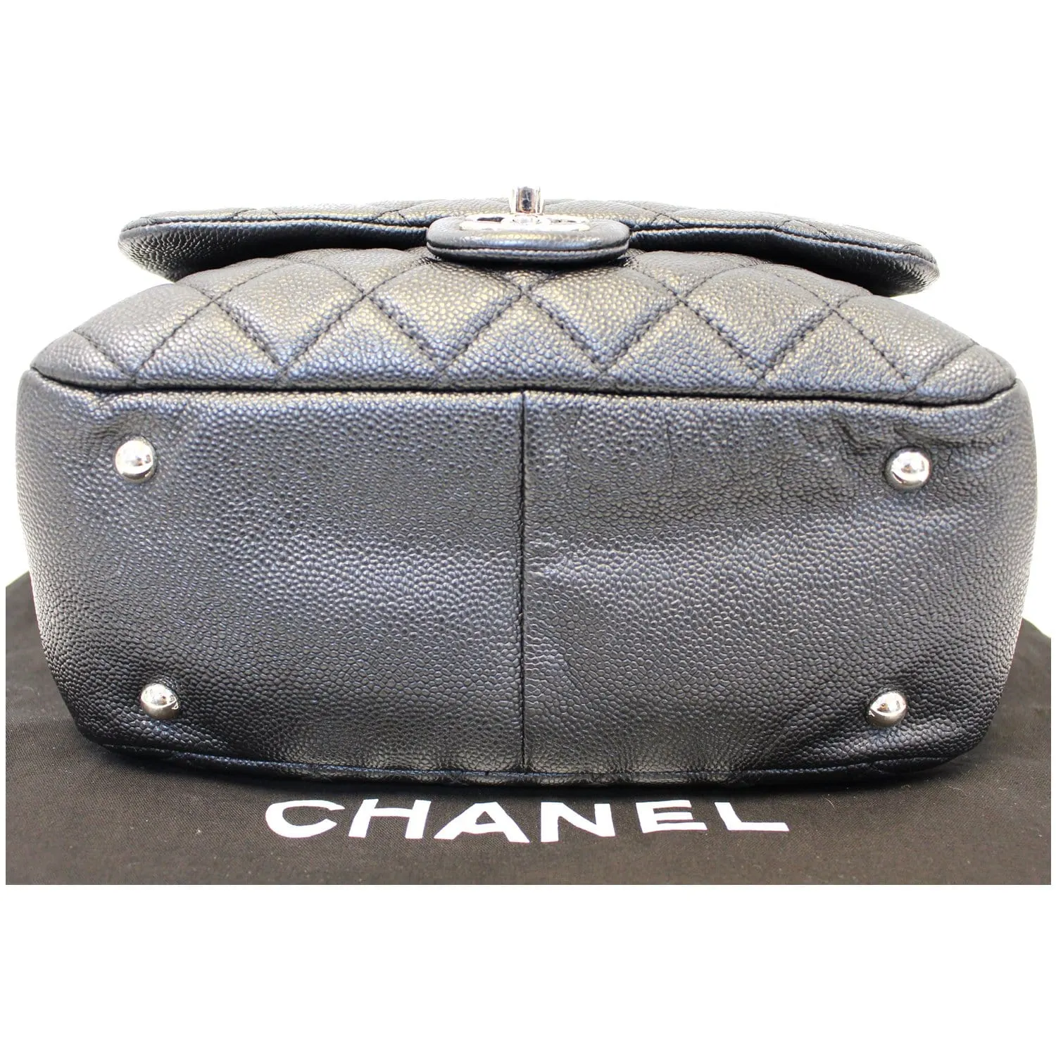 CHANEL Camera Case Quilted Caviar Leather Medium Flap Shoulder Bag