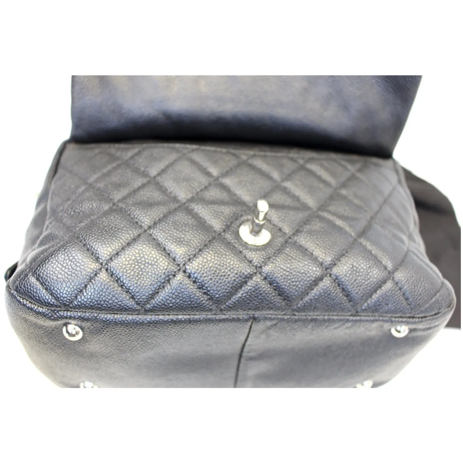 CHANEL Camera Case Quilted Caviar Leather Medium Flap Shoulder Bag