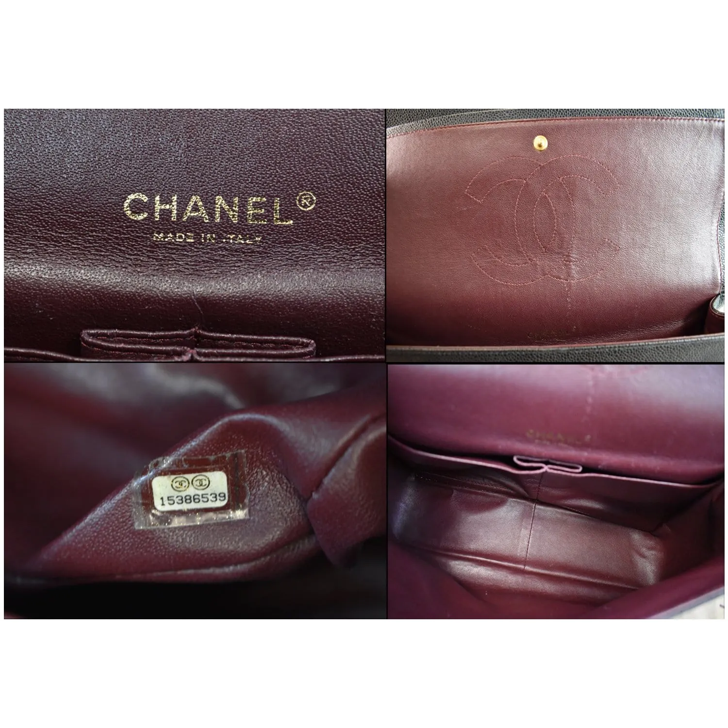 CHANEL Maxi Double Flap Caviar Leather Shoulder Bag Black