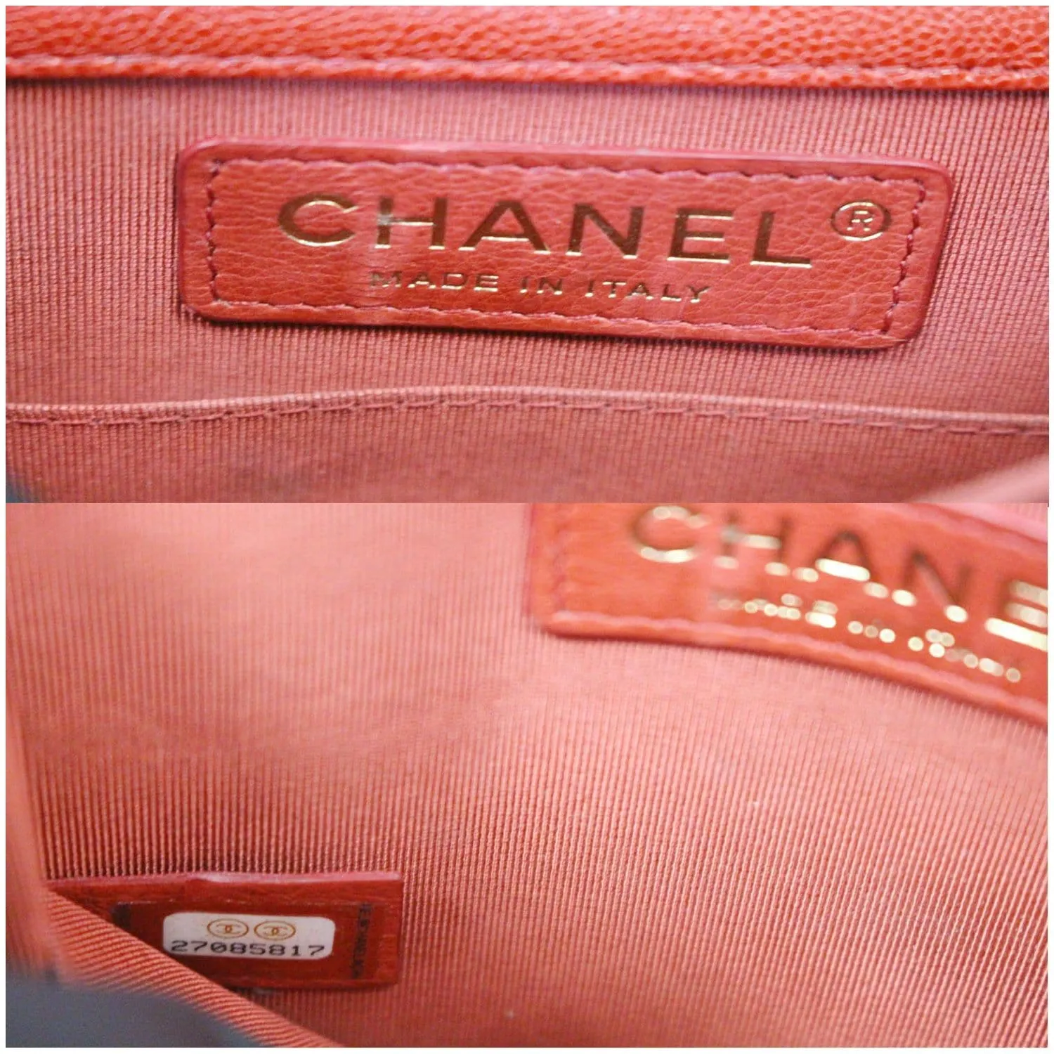 CHANEL North South Boy Quilted Caviar Leather Crossbody Bag Red