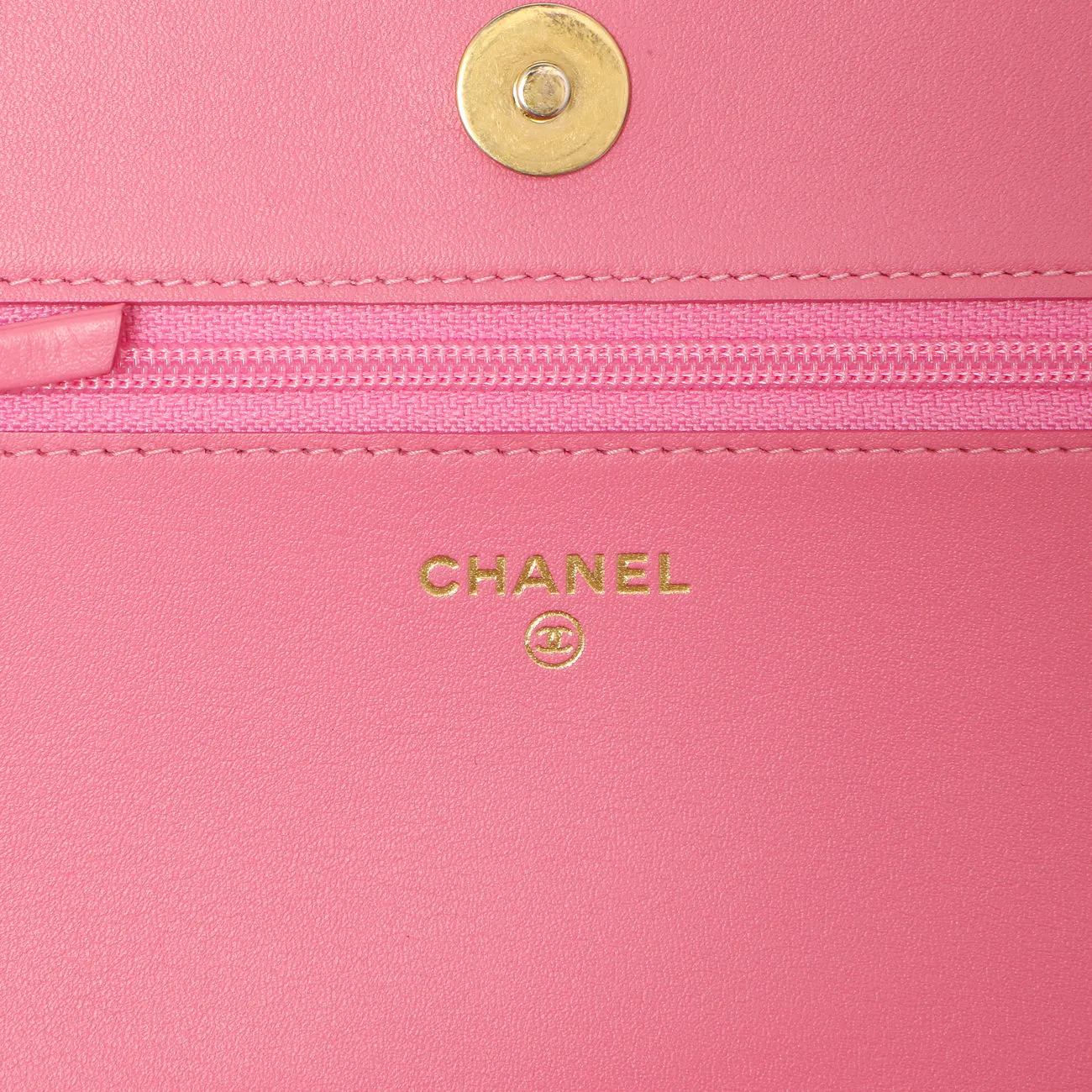 Chanel Pink Quilted Calfskin Boy Wallet on Chain