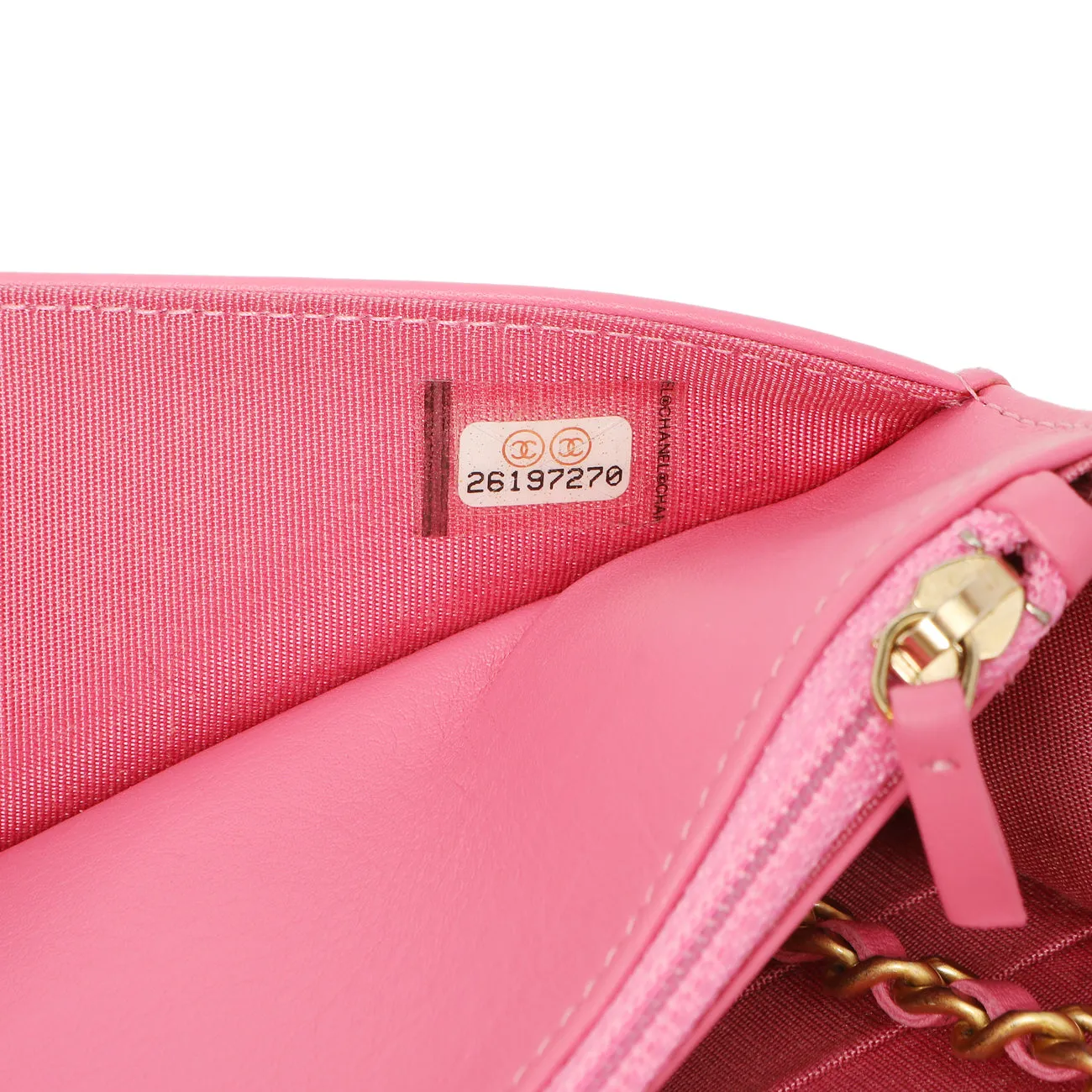 Chanel Pink Quilted Calfskin Boy Wallet on Chain