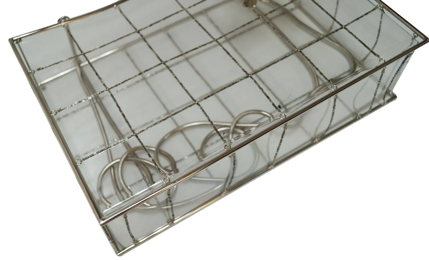 CHANEL Plastic Box Chain Grid Clear Shoulder Bag Rare