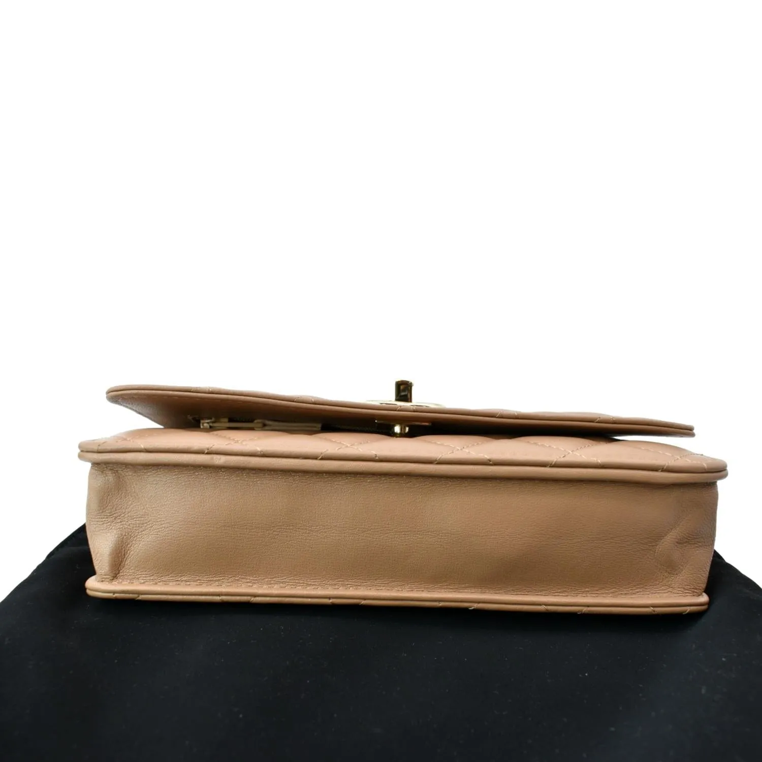CHANEL Trendy CC Lambskin Leather Wallet On Chain Crossbody Bag Brown
