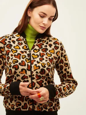 Chaqueta Xantik Off White Animal Print