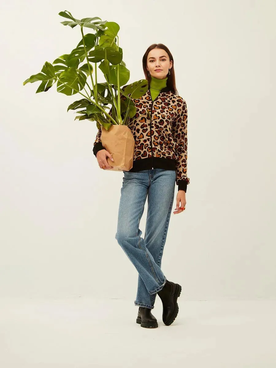 Chaqueta Xantik Off White Animal Print