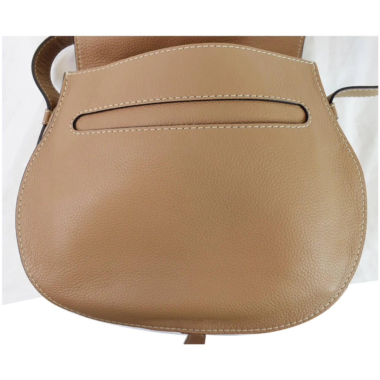 CHLOE Marcie Medium Pebbled Leather Crossbody Bag Brown