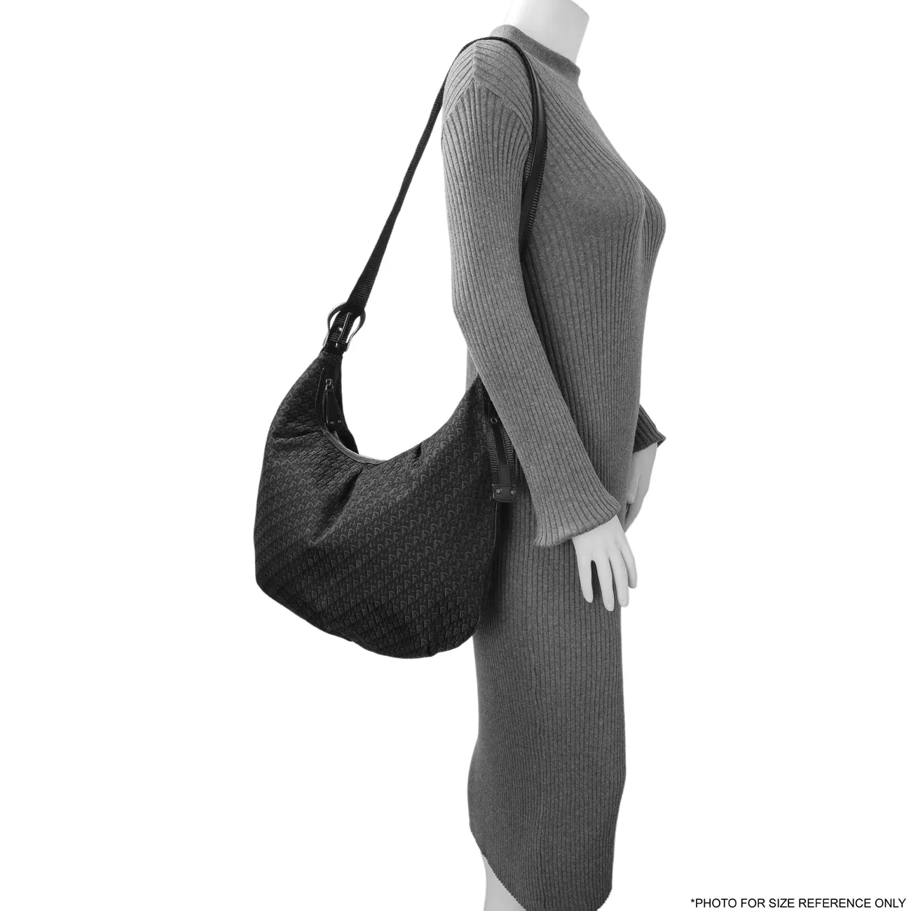 Christian Dior Black Monogram Buckle Hobo