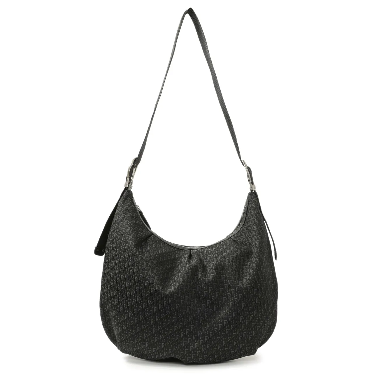 Christian Dior Black Monogram Buckle Hobo