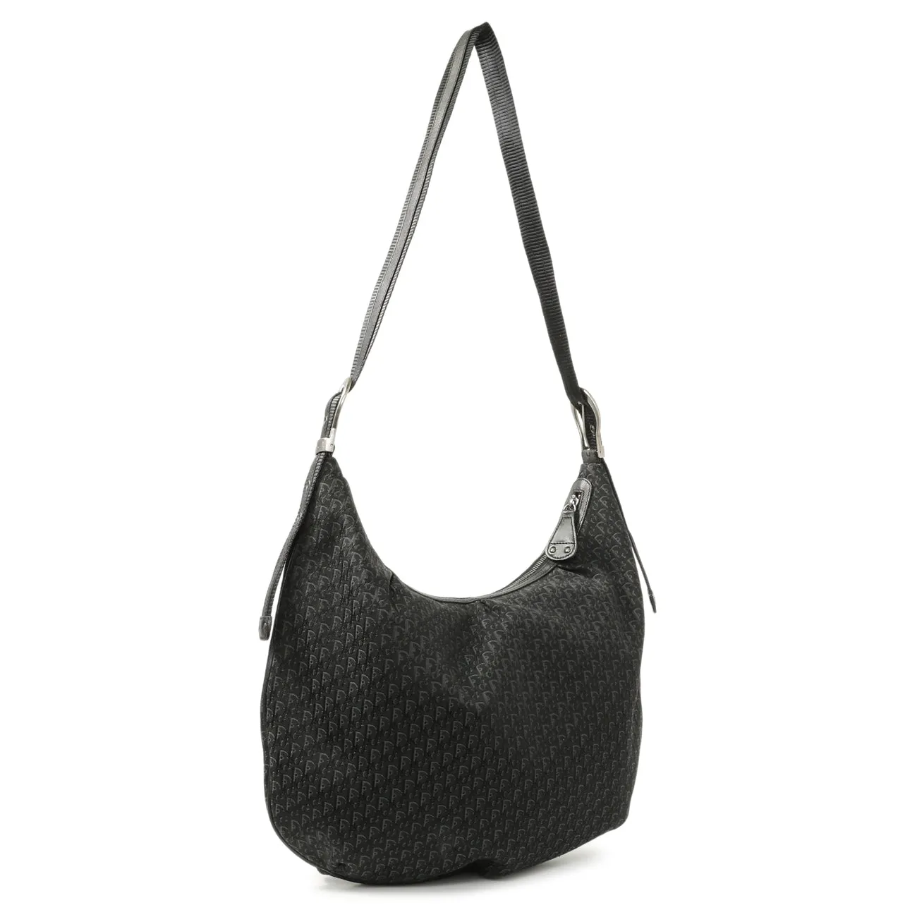 Christian Dior Black Monogram Buckle Hobo