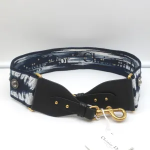 Christian Dior Bohemian Shoulder Strap Navy Embellished Canvas Bag Strap NEW