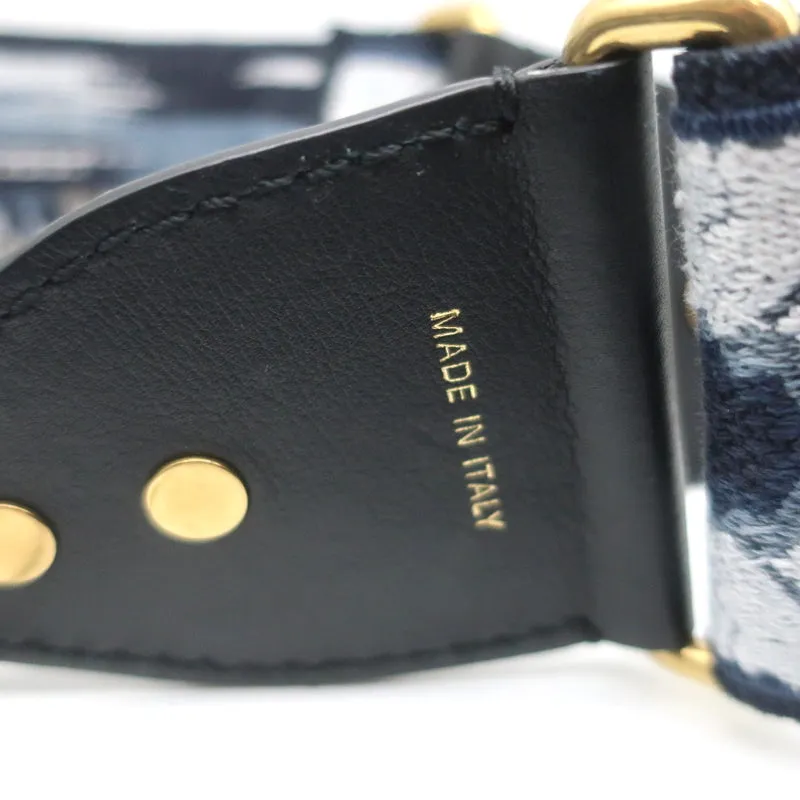 Christian Dior Bohemian Shoulder Strap Navy Embellished Canvas Bag Strap NEW
