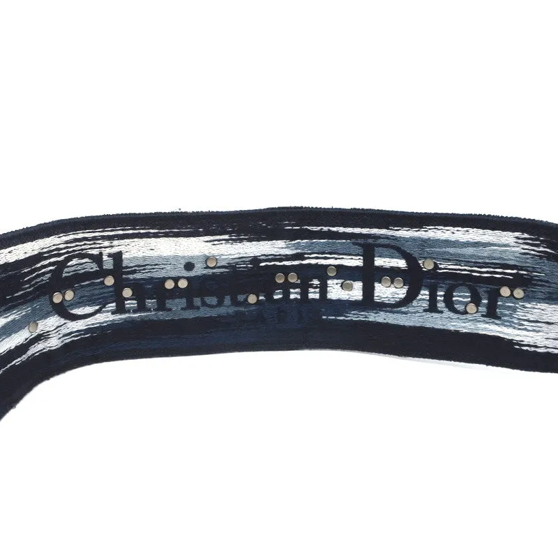 Christian Dior Bohemian Shoulder Strap Navy Embellished Canvas Bag Strap NEW