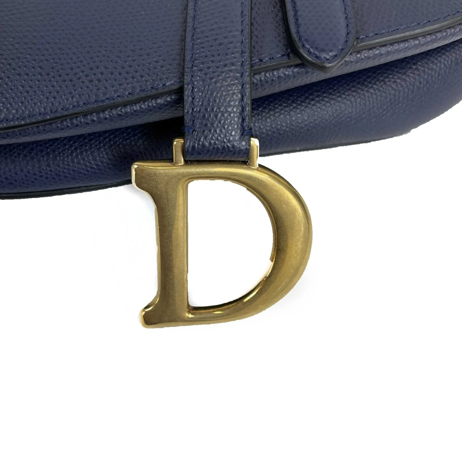 Christian Dior - Excellent - Saddle Bag - Navy Blue - w/ Crossbody Strap