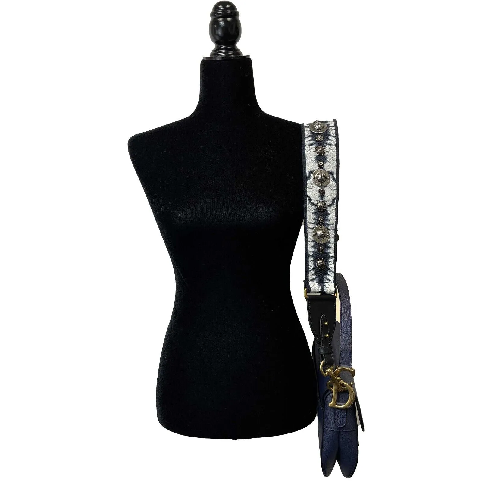 Christian Dior - Excellent - Saddle Bag - Navy Blue - w/ Crossbody Strap