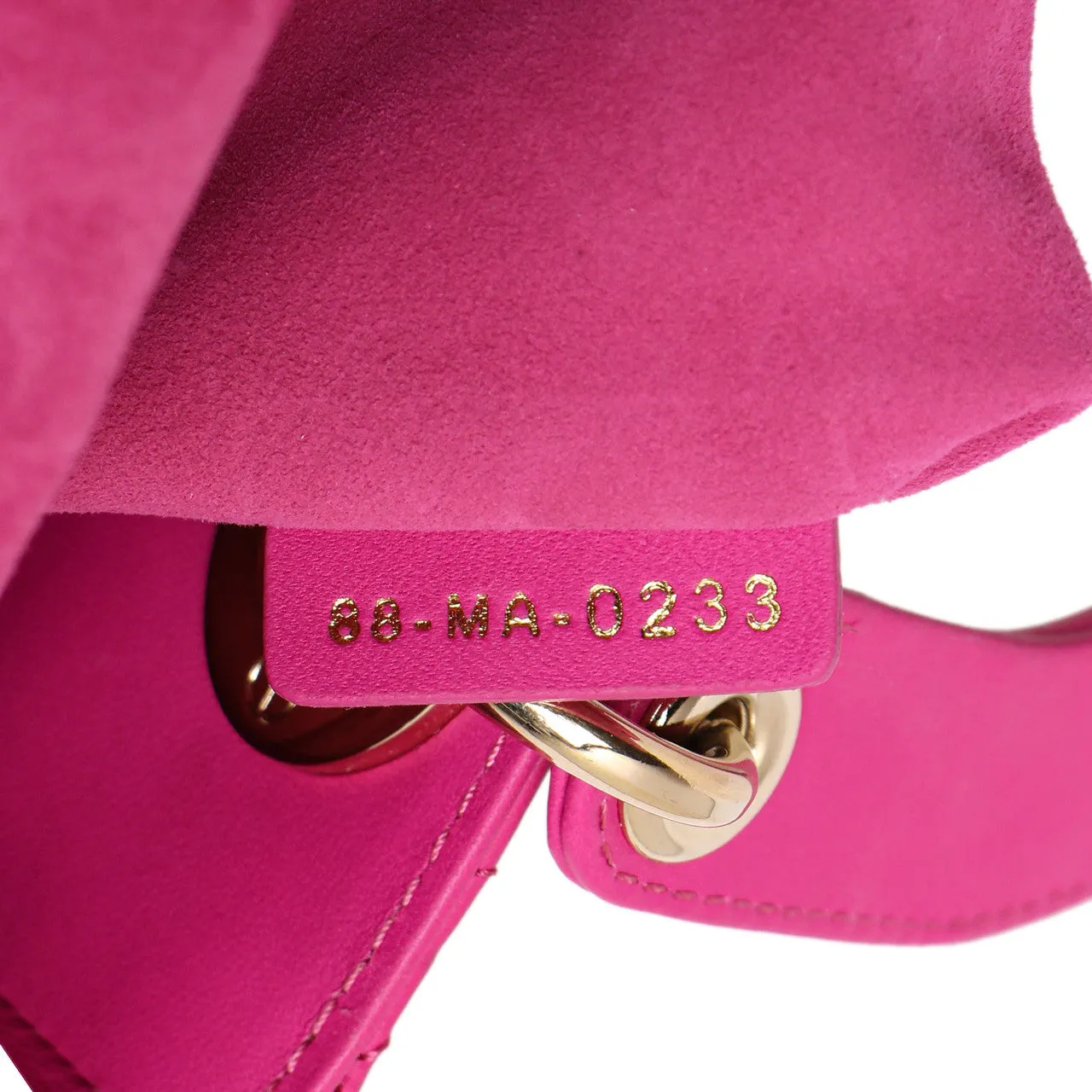 Christian Dior Magenta Lambskin Cannage Small My ABCDior Lady Dior