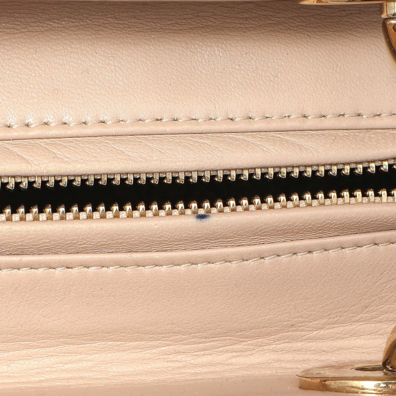 Christian Dior Nude Lambskin Cannage Medium Lady Dior