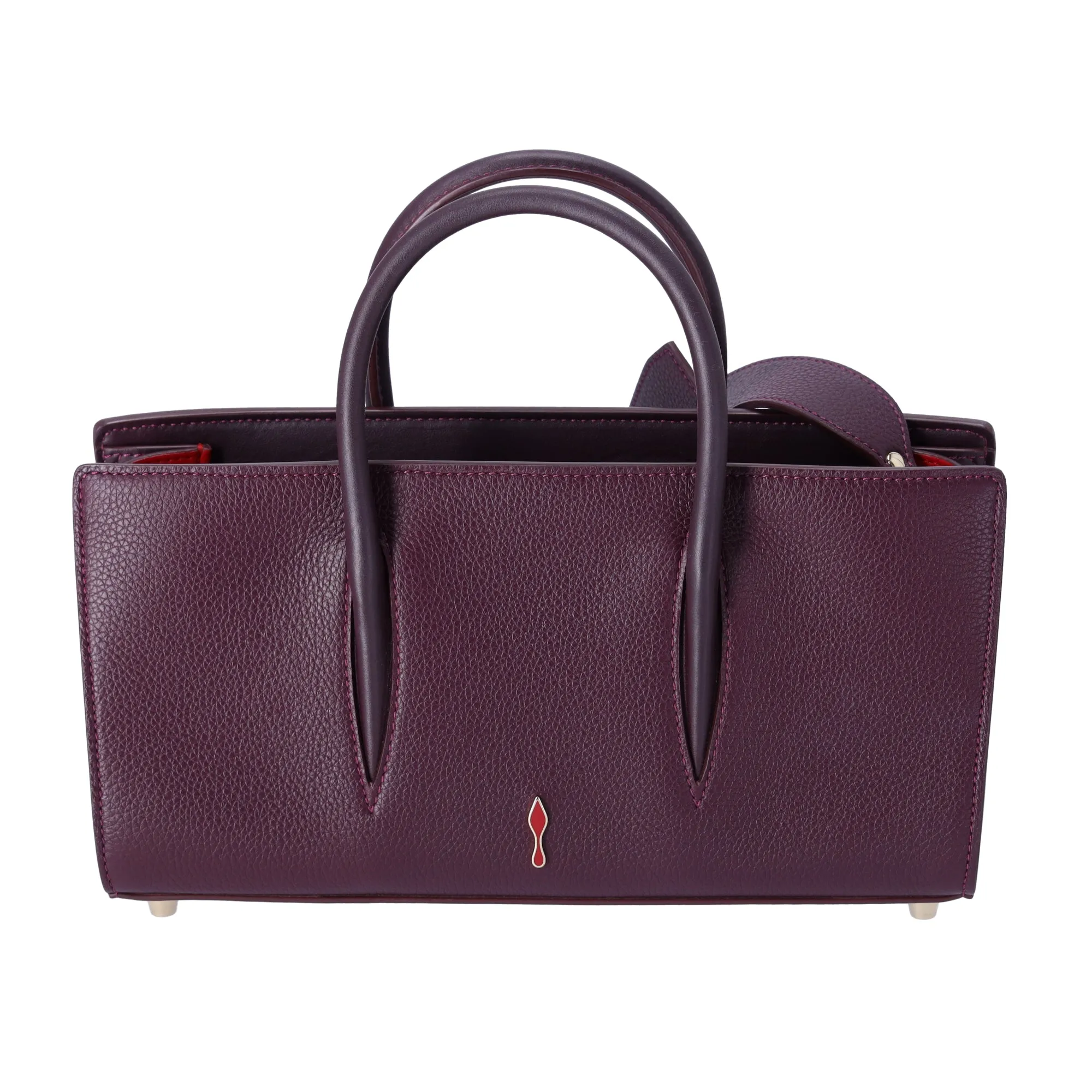 Christian Louboutin Paloma S Baguette Handbag Burgundy Leather