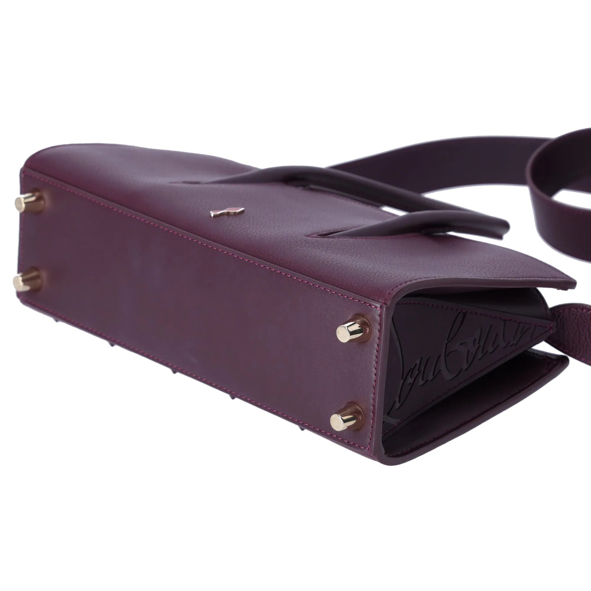 Christian Louboutin Paloma S Baguette Handbag Burgundy Leather
