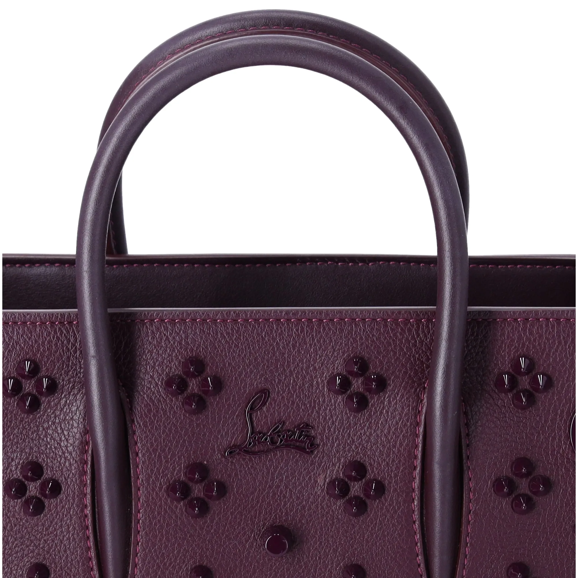 Christian Louboutin Paloma S Baguette Handbag Burgundy Leather