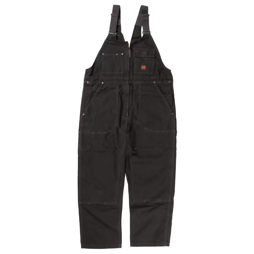 CL763716-2XL-Drk Brn Tough Duck Bib Overall w/Zip Unlined