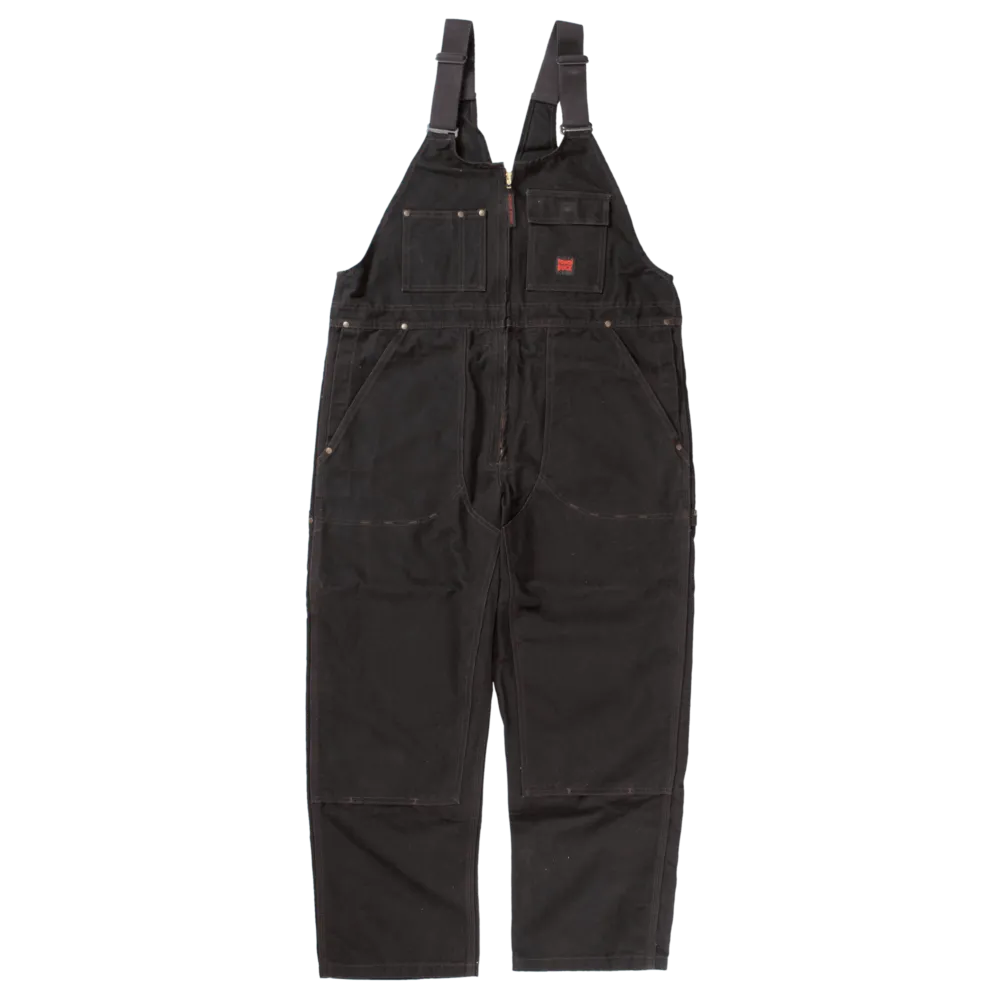 CL763716-S-Drk Brn Tough Duck Bib Overall w/Zip Unlined