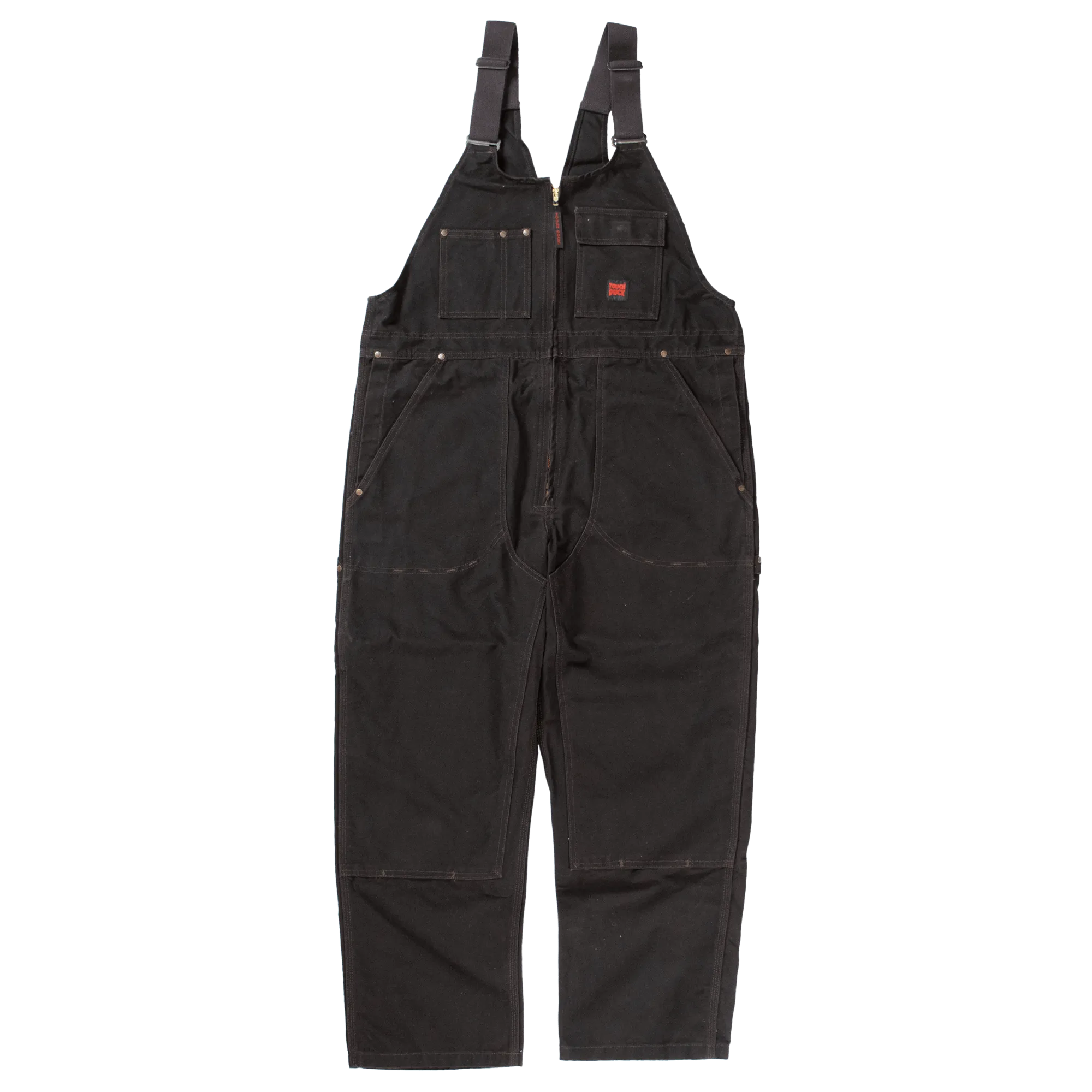 CL763716-XL-Drk Brn Tough Duck Bib Overall w/Zip Unlined