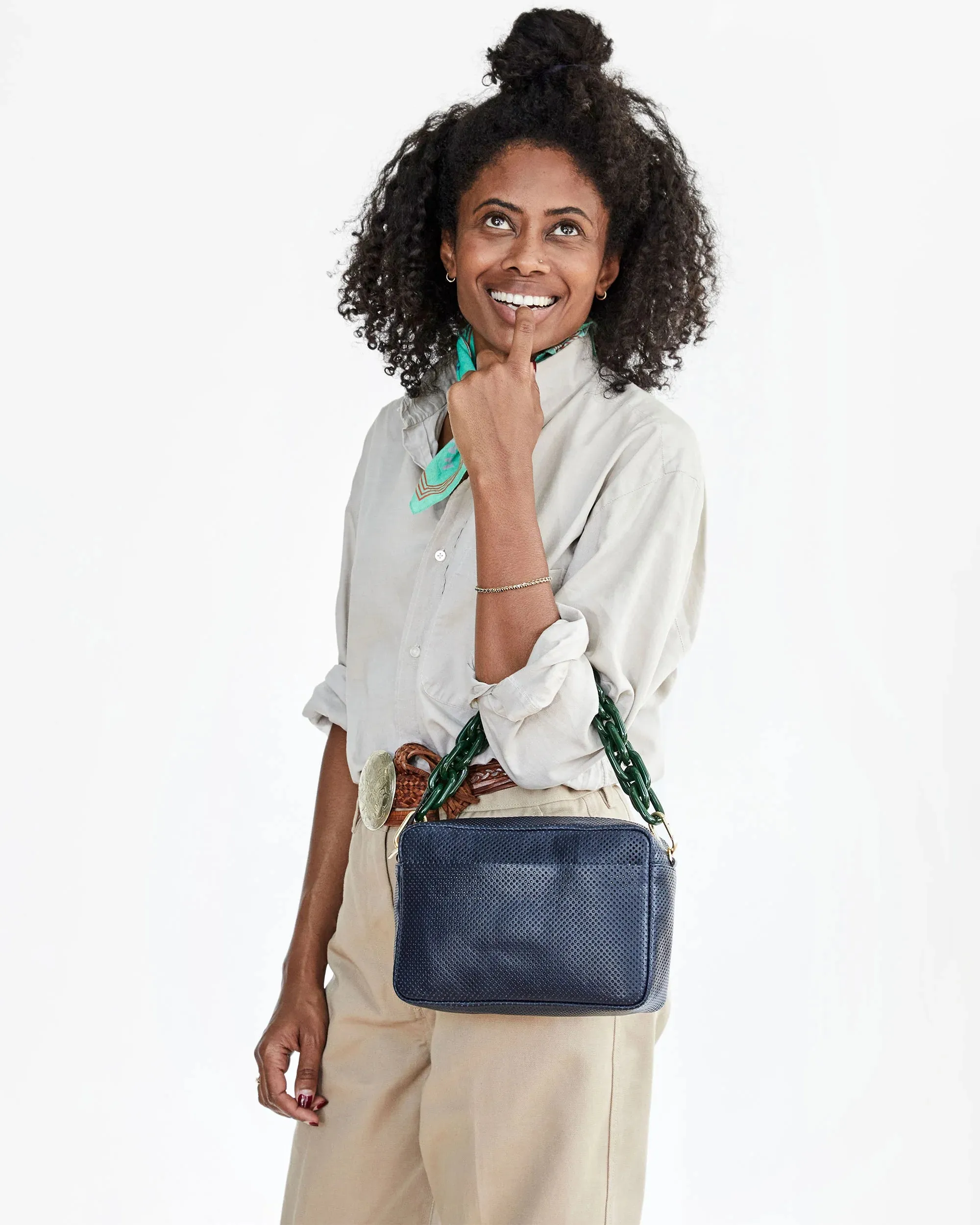 Clare V. Shortie Strap in Fern Resin