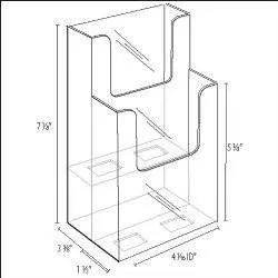 Clear Acrylic 2-Tier 4" x 9" Tri-Fold Brochure Holder