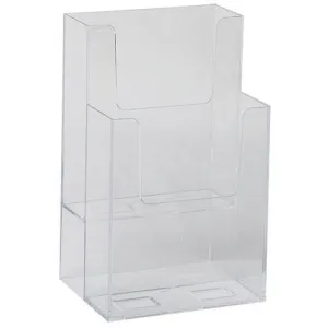 Clear Acrylic 2-Tier 4" x 9" Tri-Fold Brochure Holder
