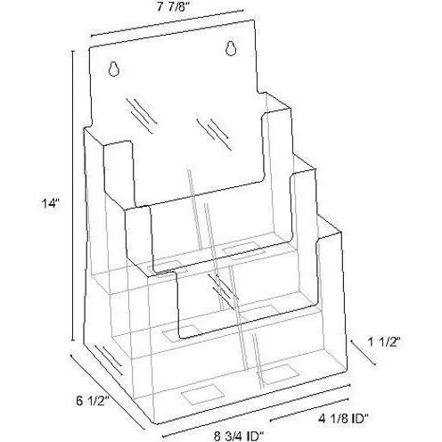 Clear Acrylic 3-Tier 8.5" x 11" Tri-Fold Brochure Holder