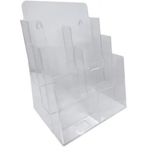Clear Acrylic 3-Tier 8.5" x 11" Tri-Fold Brochure Holder