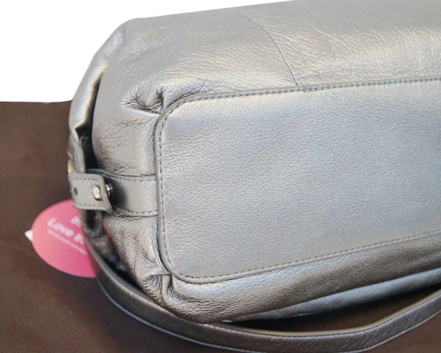 COACH Kristen Gunmetal Metallic Dome Shoulder Handbag