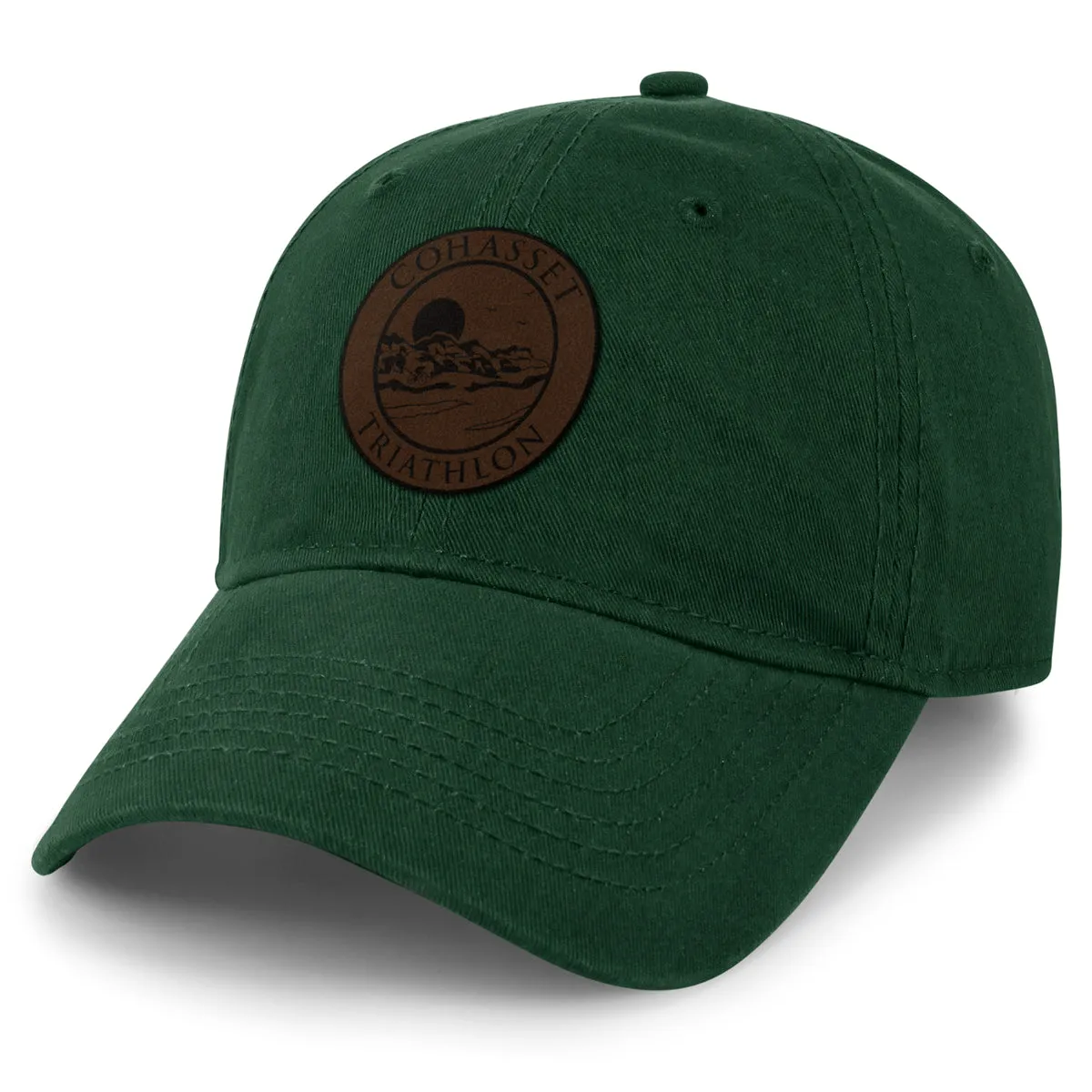 Cohasset Triathlon Leather Patch Dad Hat