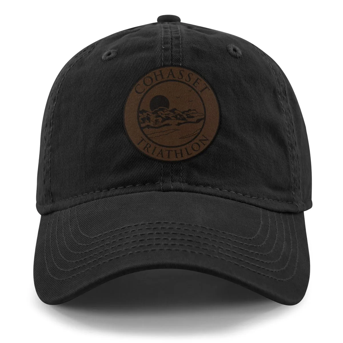 Cohasset Triathlon Leather Patch Dad Hat