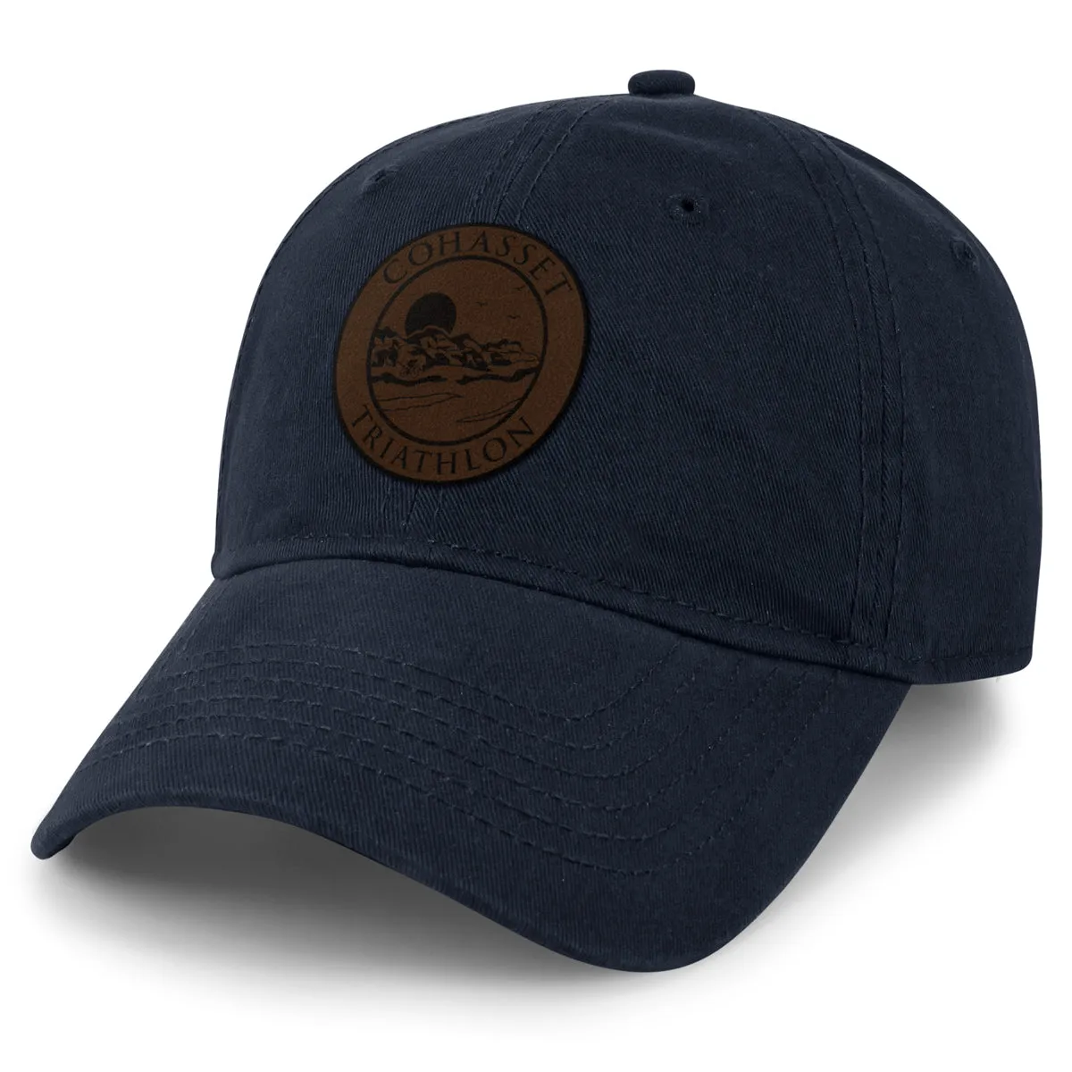 Cohasset Triathlon Leather Patch Dad Hat
